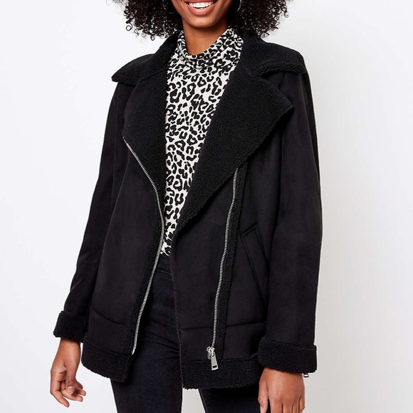 Faux Suede Aviator Jacket - Picture 2 of 4